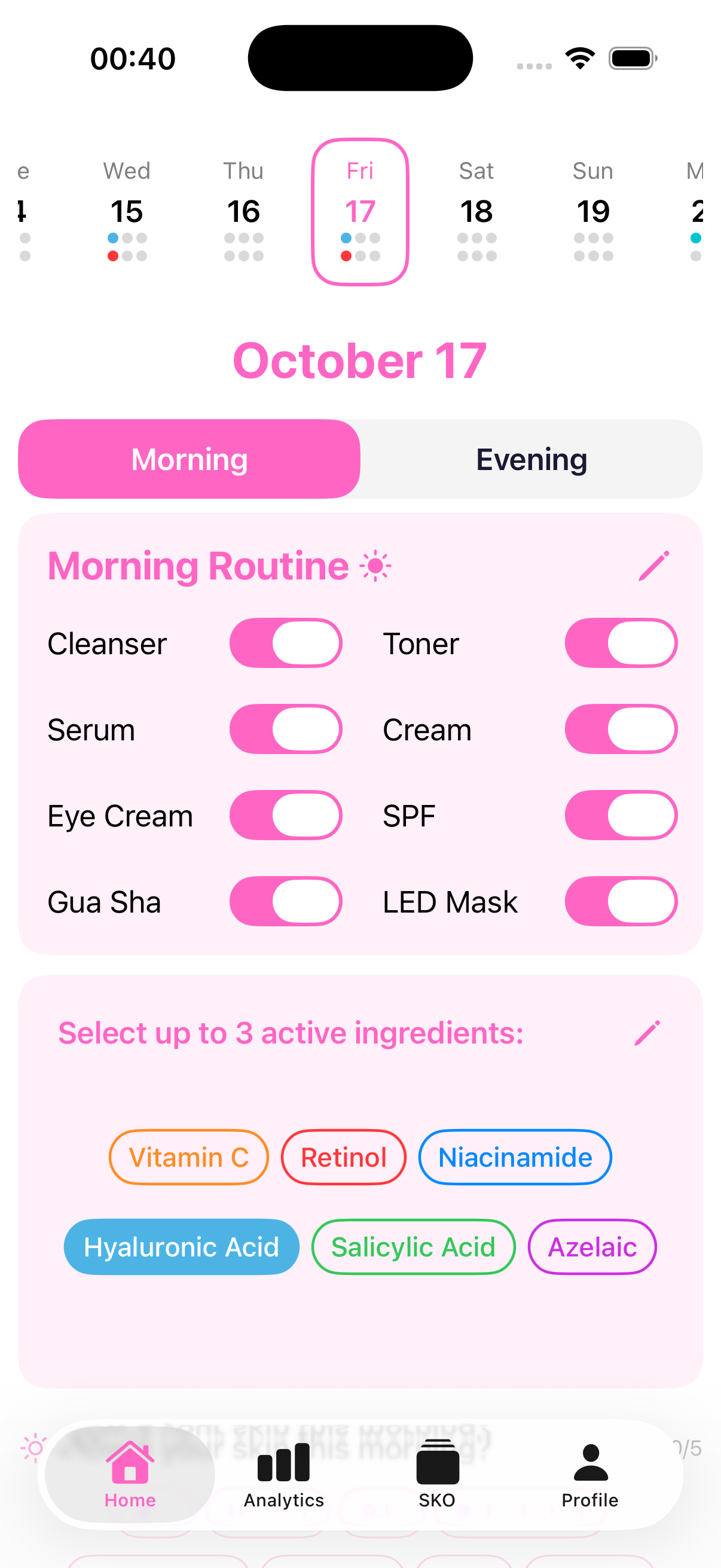 SKO: Skincare Routine Tracker Screenshot 1