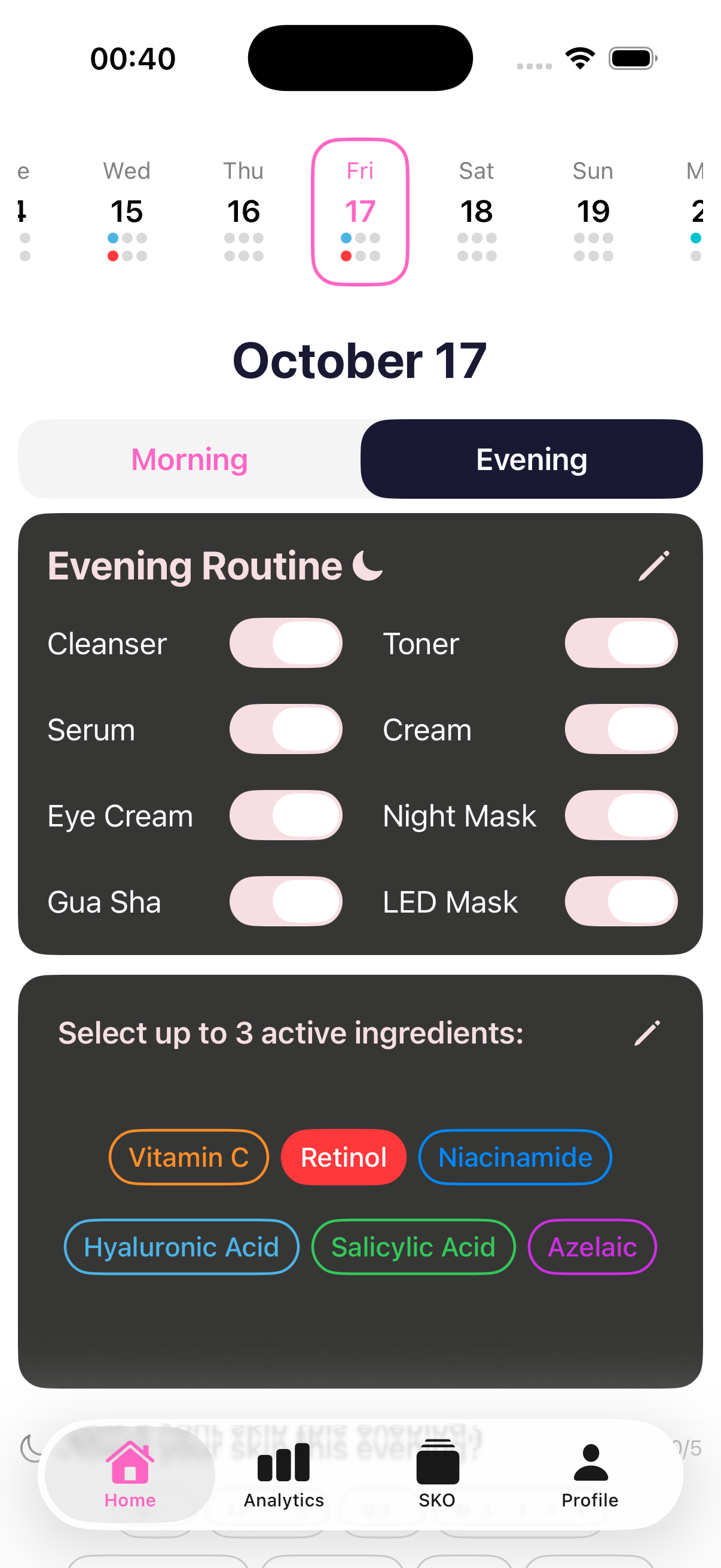 SKO: Skincare Routine Tracker Screenshot 2